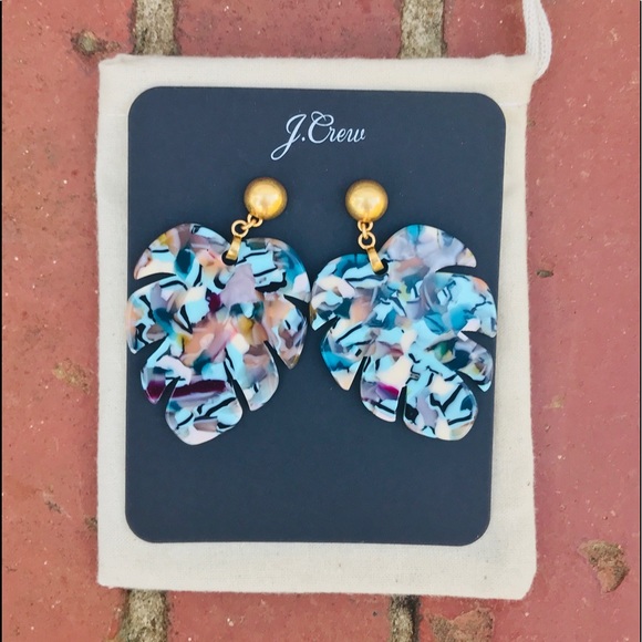 J.Crew Multicolor Leafy Monstera Acetate Earrings - Picture 5 of 8